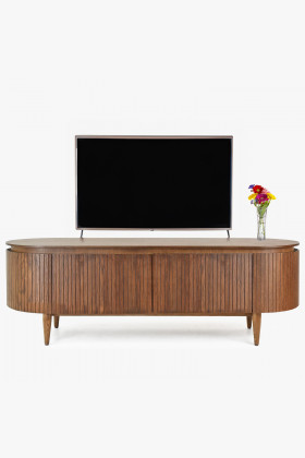 Dlhá zaoblená TV komoda farba orech